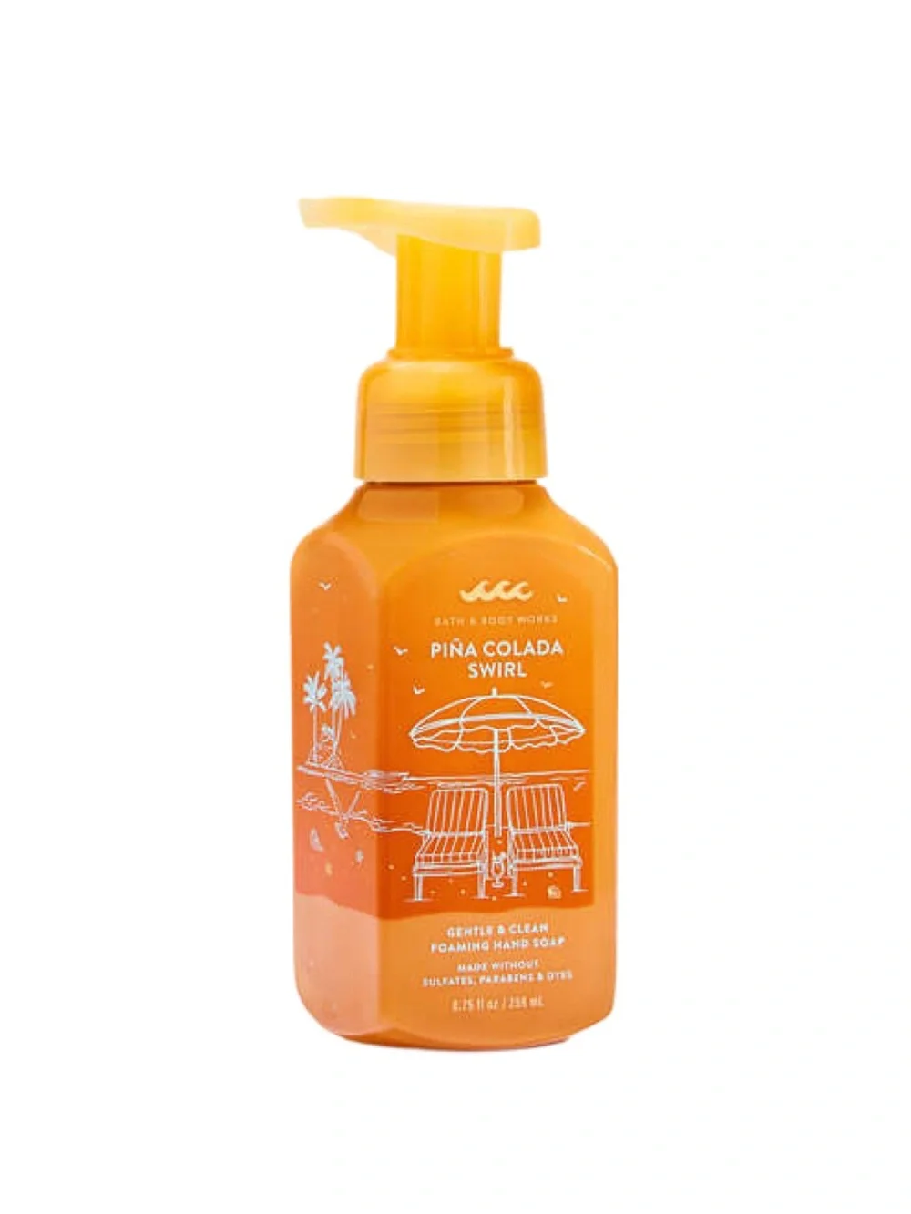 Bath & Body Works Piña Colada Swirl Foaming Hand Soap - Orange